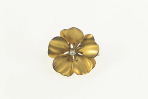 Gold Filled Ornate Pearl Inset Flower Cherry Blossom Pin/Brooch