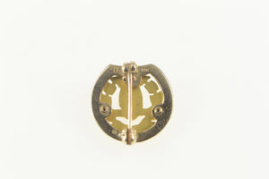 10K Delta Sigma Pi Fraternity Greek Skull Lapel Pin/Brooch Yellow Gold