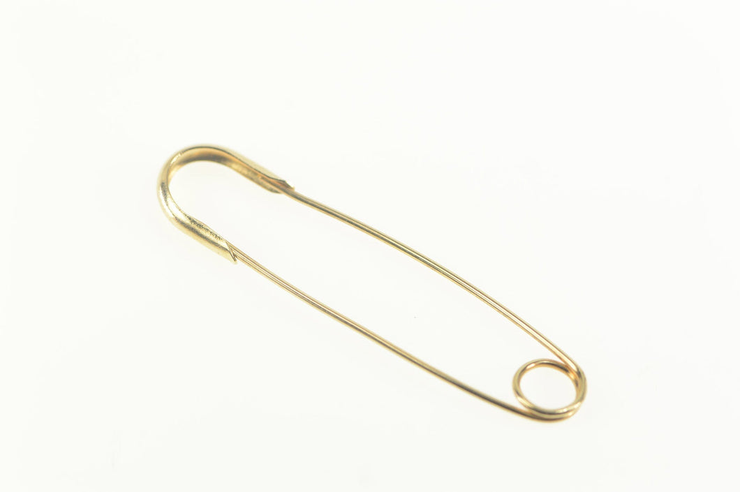 14K Classic Simple Safety Diaper Pin/Brooch Yellow Gold