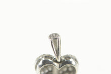 Load image into Gallery viewer, 18K Pave Diamond Encrusted Heart Love Symbol Pendant White Gold