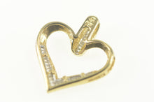 Load image into Gallery viewer, 10K 0.20 Ctw Diamond Baguette Heart Symbol Pendant Yellow Gold
