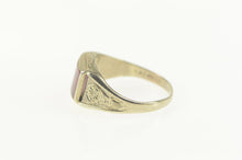Load image into Gallery viewer, 10K Art Deco Syn. Ruby Squared Statement Ring Size 9.5 White Gold