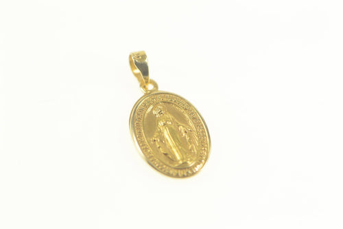 14K Virgin Mother Mary Jesus Christ Christian Charm/Pendant Yellow Gold