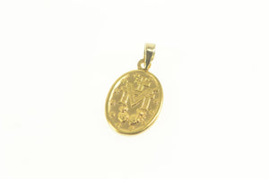 14K Virgin Mother Mary Jesus Christ Christian Charm/Pendant Yellow Gold