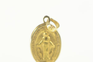 14K Virgin Mother Mary Jesus Christ Christian Charm/Pendant Yellow Gold