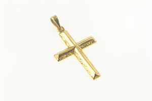 14K Classic Simple Cross Christian Faith Symbol Pendant Yellow Gold
