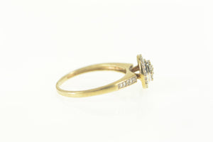 10K Round Diamond Halo Cluster Engagement Ring Size 5.5 Yellow Gold