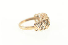 Load image into Gallery viewer, 10K Retro Diamond Heart Pattern Wedding Band Ring Size 5.5 Rose Gold
