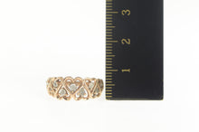 Load image into Gallery viewer, 10K Retro Diamond Heart Pattern Wedding Band Ring Size 5.5 Rose Gold