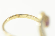 Load image into Gallery viewer, 10K Marquise Ruby Diamond Wavy Statement Ring Size 5.75 Yellow Gold