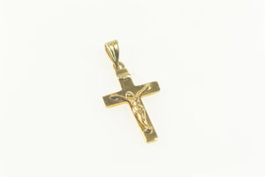 14K Crucifix Cross Catholic Christian Jesus Christ Pendant Yellow Gold