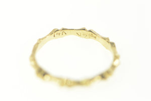14K Bamboo Pattern Midi Accent Band Baby Ring Size 3.75 Yellow Gold