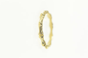 14K Bamboo Pattern Midi Accent Band Baby Ring Size 3.75 Yellow Gold