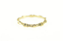 Load image into Gallery viewer, 14K Bamboo Pattern Midi Accent Band Baby Ring Size 3.75 Yellow Gold