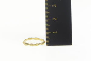 14K Bamboo Pattern Midi Accent Band Baby Ring Size 3.75 Yellow Gold