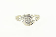 Load image into Gallery viewer, 10K 0.20 Ctw Round Diamond Cluster Engagement Ring Size 10 White Gold