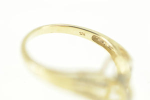 10K 0.25 Ctw Diamond Wavy Classic Statement Ring Size 7.25 Yellow Gold