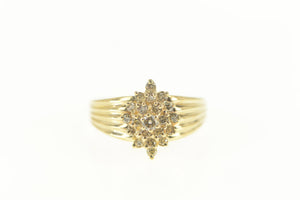 14K 0.50 Ctw Diamond Marquise Cluster Statement Ring Size 9 Yellow Gold