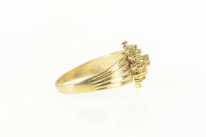 14K 0.50 Ctw Diamond Marquise Cluster Statement Ring Size 9 Yellow Gold