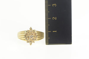 14K 0.50 Ctw Diamond Marquise Cluster Statement Ring Size 9 Yellow Gold