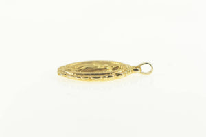 14K Ornate Virgin Mother Mary Christian Faith Charm/Pendant Yellow Gold