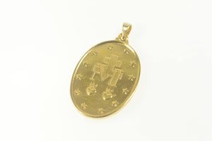 14K Virgin Mother Mary Pray for Us Christian Charm/Pendant Yellow Gold