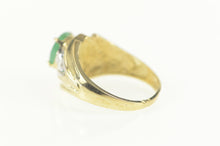 Load image into Gallery viewer, 10K Natural Emerald Diamond Accent Engagement Ring Size 9 Yellow Gold