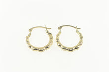 Load image into Gallery viewer, 10K Puffy Scalloped Classic Simple Hoop Earrings Yellow Gold