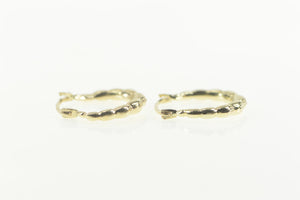 10K Puffy Scalloped Classic Simple Hoop Earrings Yellow Gold