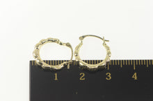 Load image into Gallery viewer, 10K Puffy Scalloped Classic Simple Hoop Earrings Yellow Gold