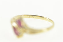 Load image into Gallery viewer, 14K Natural Ruby Diamond Accent Bypass Ring Size 5.25 Yellow Gold