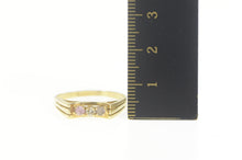 Load image into Gallery viewer, 14K Retro Squared Pink Topaz Diamond Quartz Ring Size 9.25 Yellow Gold