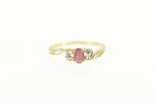 Load image into Gallery viewer, 10K Oval Ruby Diamond Accent Bypass Engagement Ring Size 5.75 Yellow Gold