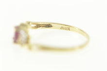 Load image into Gallery viewer, 10K Oval Ruby Diamond Accent Bypass Engagement Ring Size 5.75 Yellow Gold