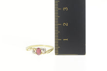 Load image into Gallery viewer, 10K Oval Ruby Diamond Accent Bypass Engagement Ring Size 5.75 Yellow Gold