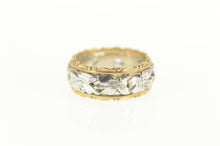 Load image into Gallery viewer, 14K Vintage NOS Two Tone Ornate Wedding Band Ring Size 5.5 Yellow Gold