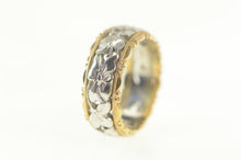 Load image into Gallery viewer, 14K Vintage NOS Two Tone Ornate Wedding Band Ring Size 5.5 Yellow Gold