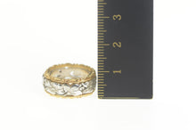 Load image into Gallery viewer, 14K Vintage NOS Two Tone Ornate Wedding Band Ring Size 5.5 Yellow Gold