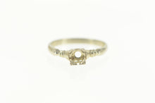 Load image into Gallery viewer, 14K 3.75mm Vintage 1950s NOS Engagement Setting Ring Size 6 White Gold