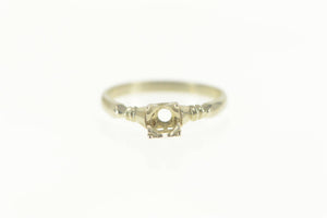 14K 3.75mm Vintage 1950s NOS Engagement Setting Ring Size 6 White Gold