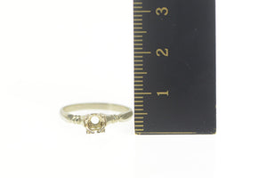 14K 3.75mm Vintage 1950s NOS Engagement Setting Ring Size 6 White Gold