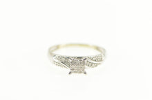 Load image into Gallery viewer, 10K Pave Diamond Square Cluster Engagement Ring Size 8.25 White Gold