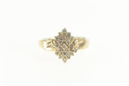 14K 0.60 Ctw Diamond Marquise Cluster Ring Size 6.25 Yellow Gold