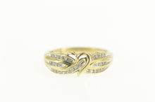 Load image into Gallery viewer, 10K 0.10 Ctw Diamond Encrusted Wavy Statement Ring Size 7 Yellow Gold