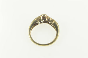 10K 0.10 Ctw Diamond Encrusted Wavy Statement Ring Size 7 Yellow Gold