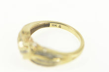 Load image into Gallery viewer, 10K 0.10 Ctw Diamond Encrusted Wavy Statement Ring Size 7 Yellow Gold