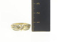 Load image into Gallery viewer, 10K 0.10 Ctw Diamond Encrusted Wavy Statement Ring Size 7 Yellow Gold