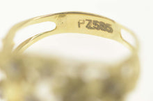 Load image into Gallery viewer, 14K Diamond Inset Blossom Flower Cluster Garden Ring Size 7.25 Yellow Gold