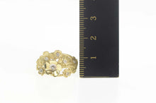 Load image into Gallery viewer, 14K Diamond Inset Blossom Flower Cluster Garden Ring Size 7.25 Yellow Gold