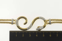 Load image into Gallery viewer, Sterling Silver Diamond Two Tone Serpent Snake Popcorn Necklace 17&quot;